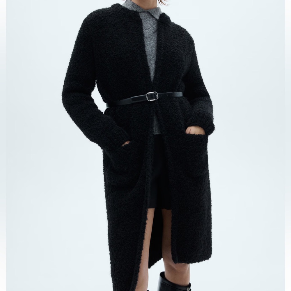 Mango Boucle Knitted Coat